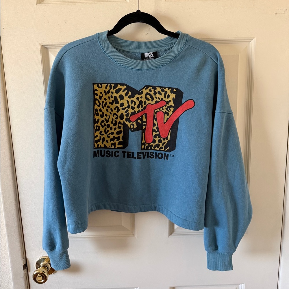 MTV Teal and Leopard Print Top